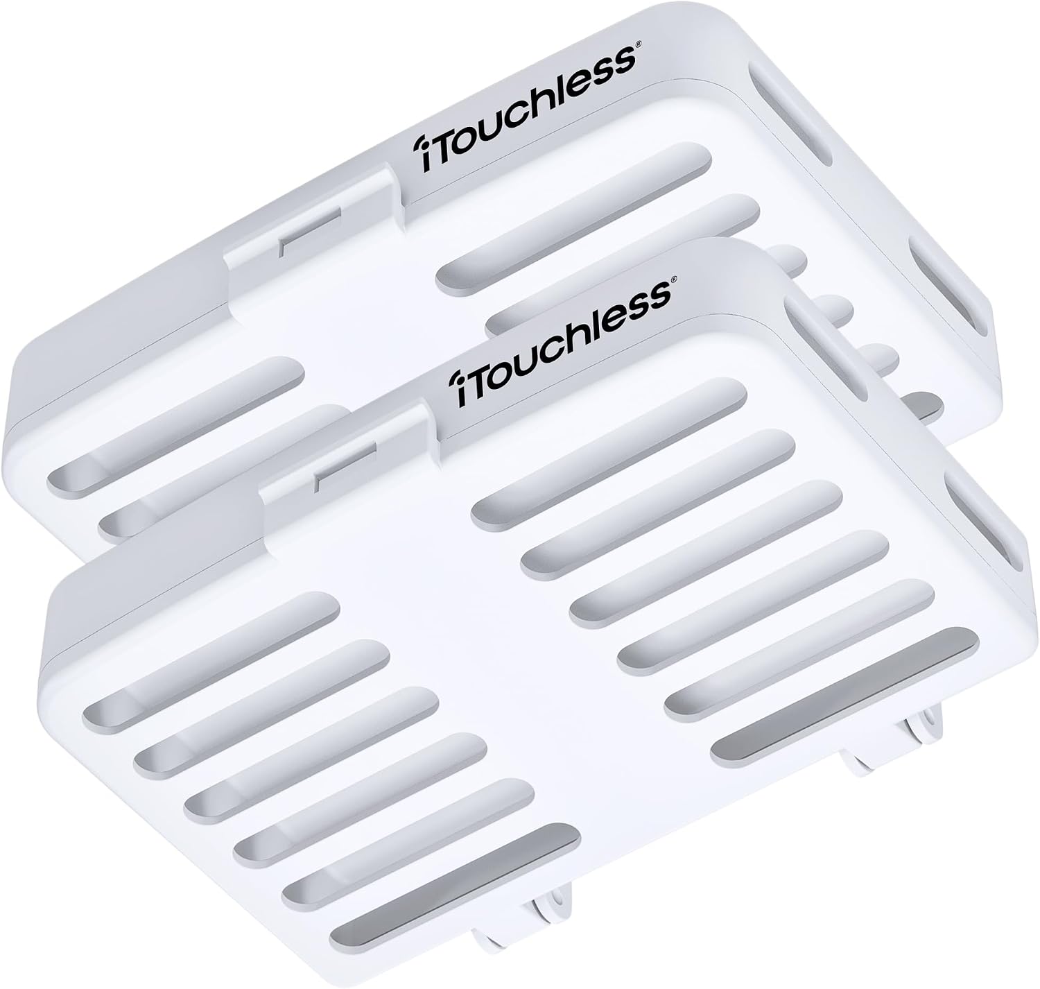 iTouchless AbsorbX Odor Removal Kit with Replaceable Deodorizer, Stick On Deodorizer Activated Carbon Filters Eliminate Smell in Refrigerator, Trash Can, Diaper Pail, Closet, Shoes, Locker (2-Pack)