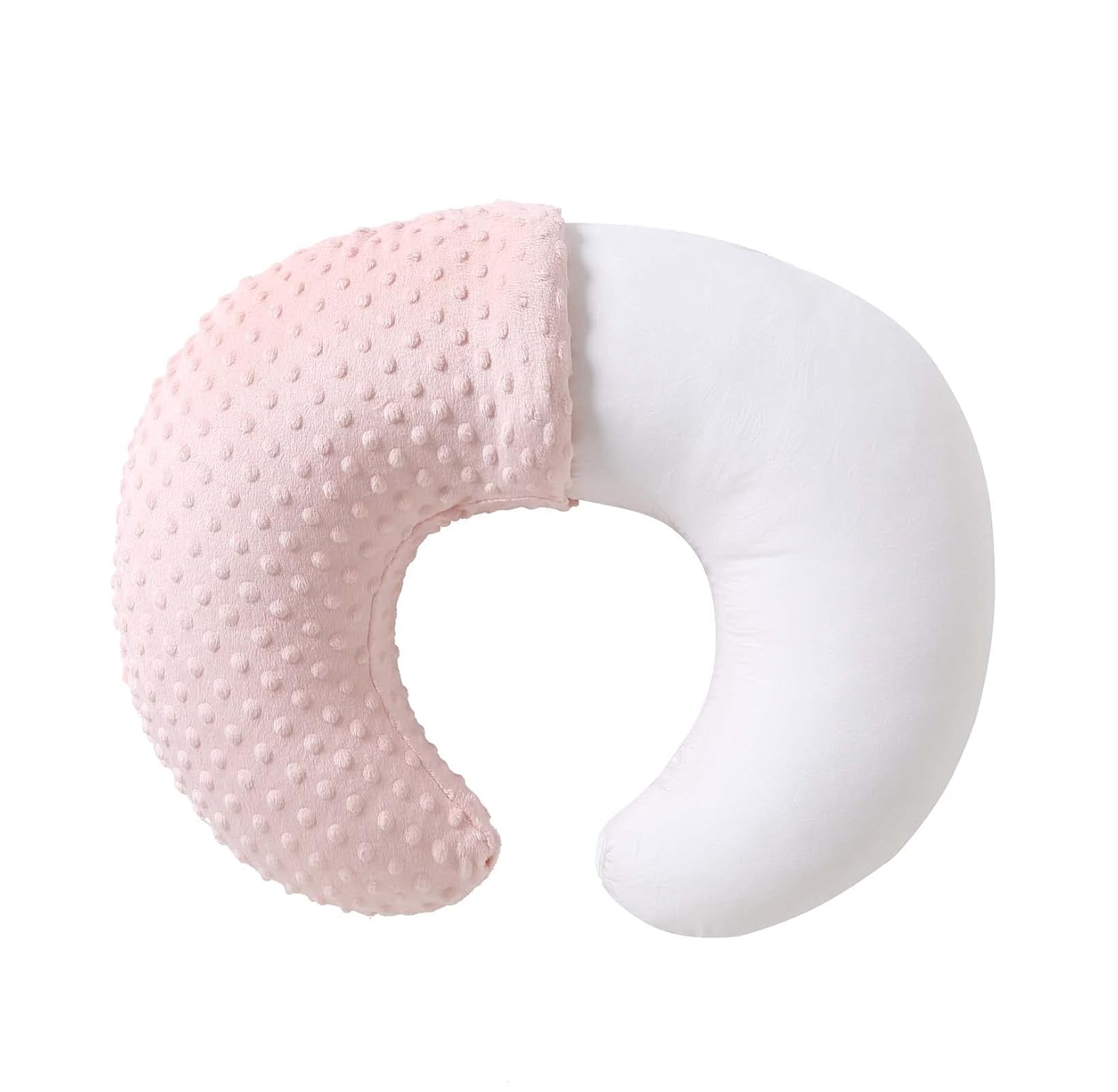 Nursing Pillow and Positioner, Breastfeeding, Bottle Feeding | Baby Sitting Support with Removable Ultra Soft Cover, Tummy Time Support for Baby Boys and Girls (Lightpink)