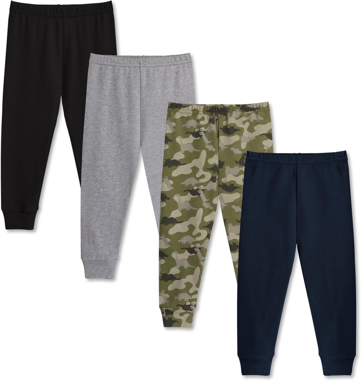 Baby and Toddler Boys Cotton Pants, 4 Pack 2T-6Y Joggers Sweatpants for Boys