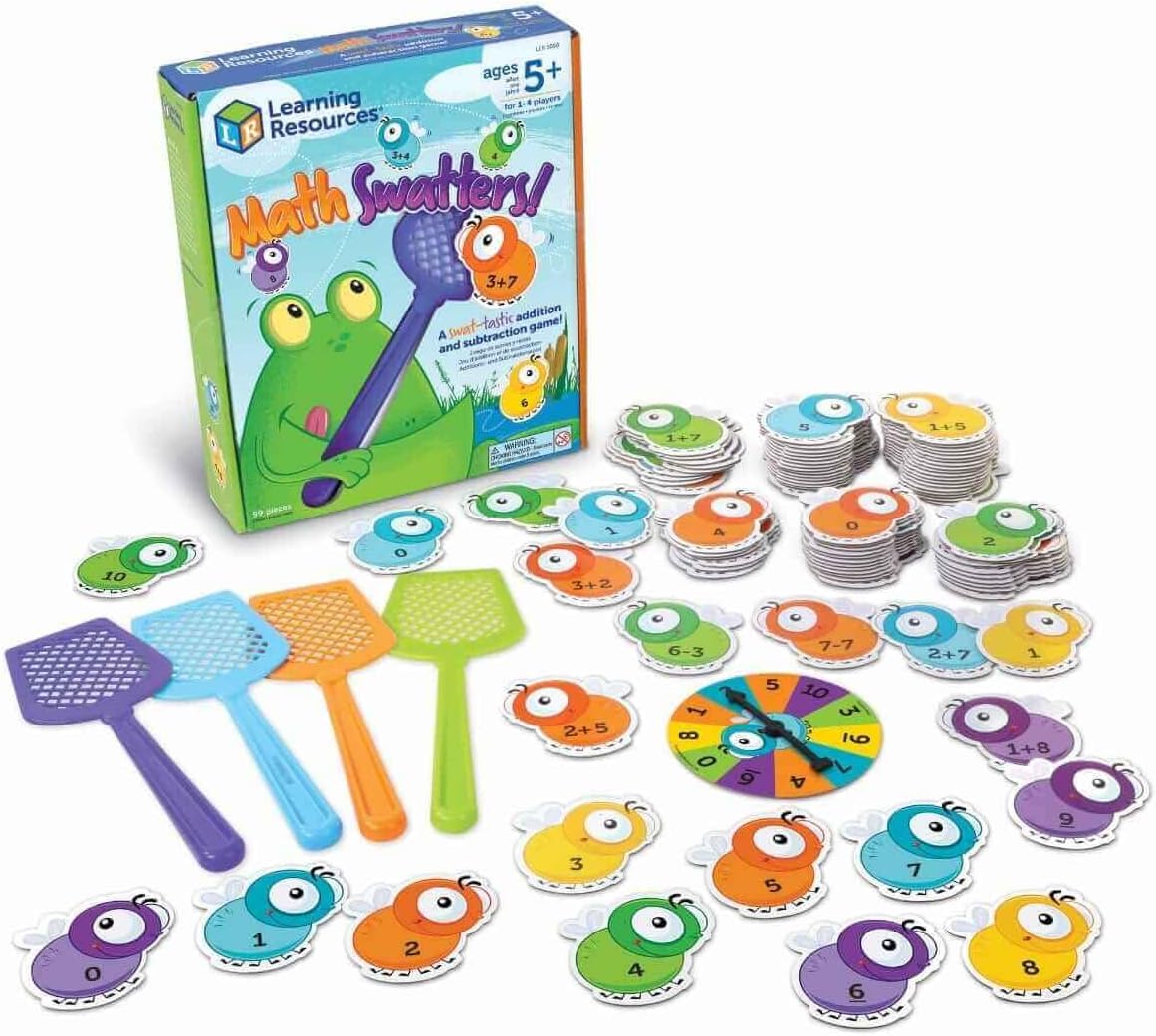 Learning Resources Mathswatters Addition & Subtraction Game – Math Games, Numbers Flash Cards, Classroom And Preschool Must Haves, Montessori, Fine Motor Skills Manipulatives, Kindergarten
