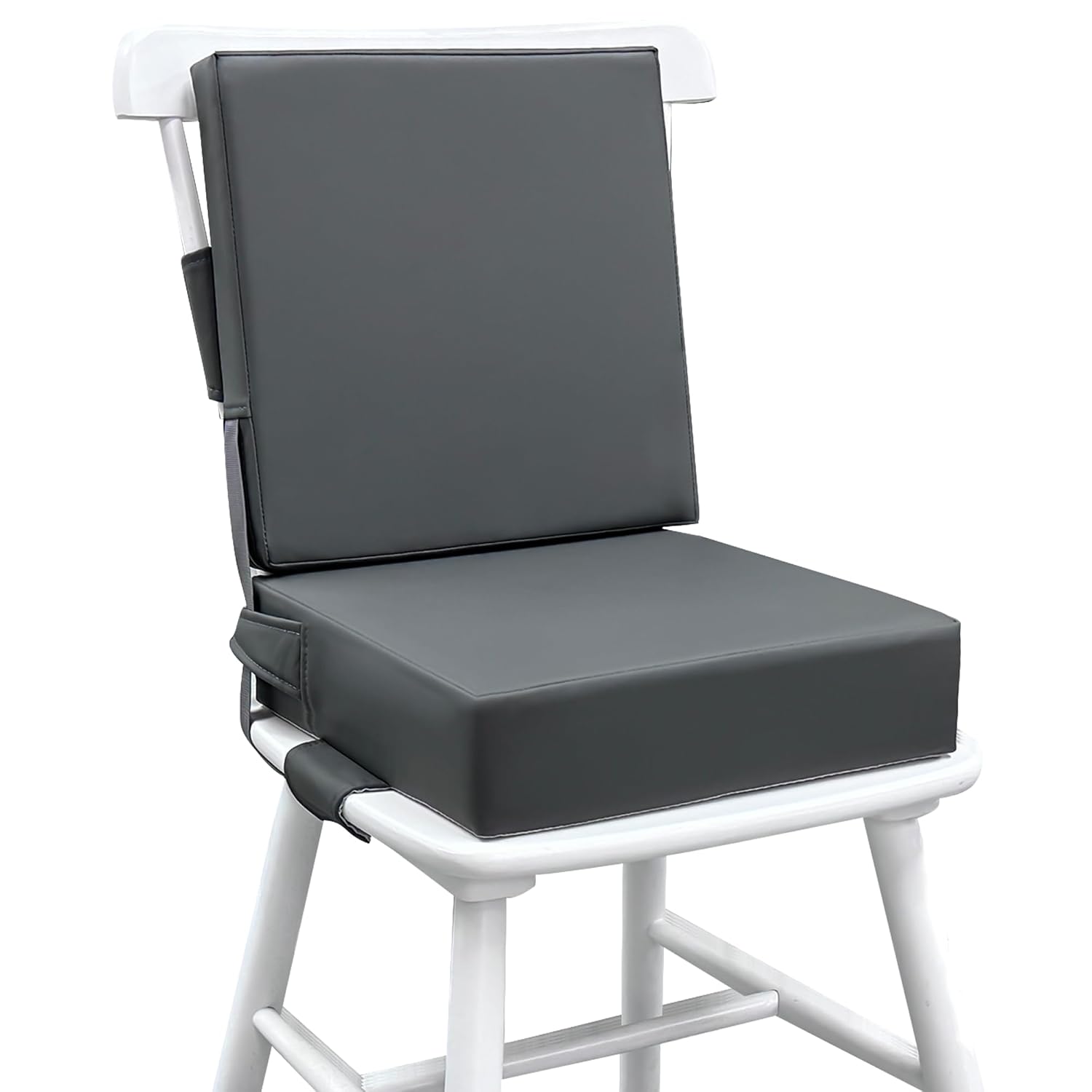Eiury Booster Seat for Dining Table, PU Anti-Scratch Easy Cleaning Kids Toddler Booster Seat for Table, Portable Travel Increasing Cushion for Chair – Dark Grey