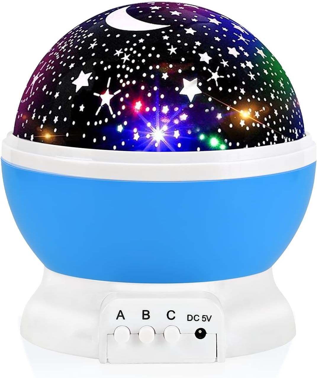 RICTLY Night Light for Kids, Kids Night Light Nebula 360 Degree Rotation – 4 LED Bulbs 12 Light Color Star Projector Changing with USB Cable, Romantic Gifts for Men Women Children