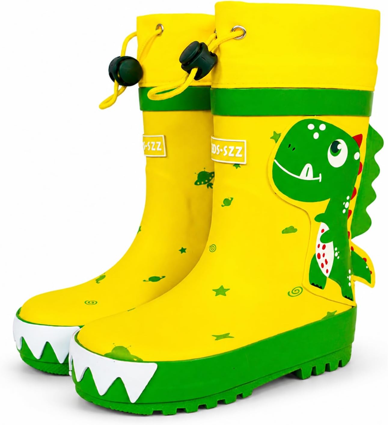 Toddler Rain Boots for Kids Boys & Girls – Waterproof Rubber Boots with Adjustable Drawstring, Non-Slip Lightweight Outdoor Shoes
