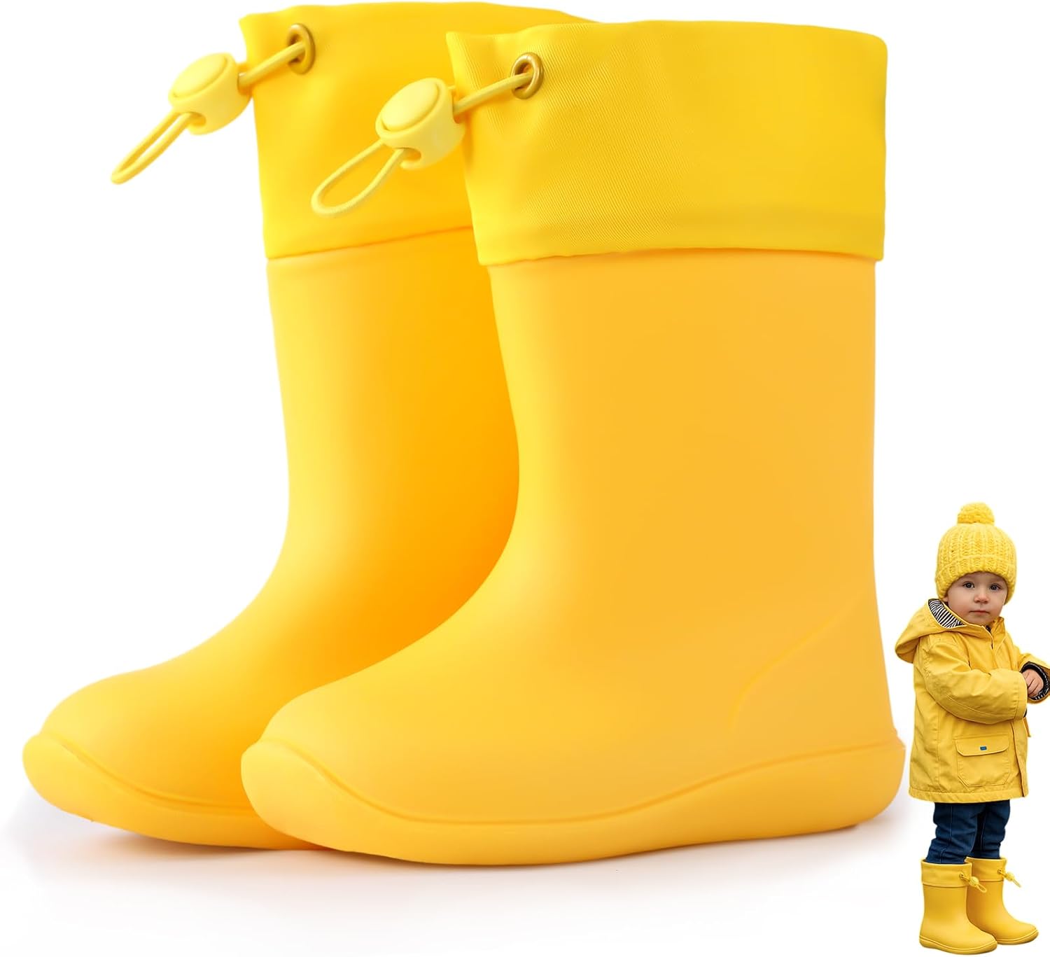 Shyyween Toddler Rain Boots for Boys Girls Kids Waterproof Rain Boots Unisex-Child Lightweight Boot for Outdoor