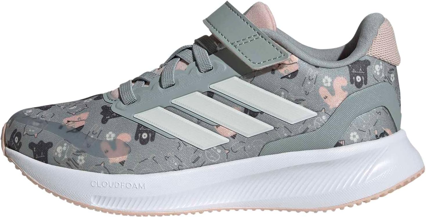 adidas Kids’ Marvel Run Falcon 5 Elastic Lace & Strap Shoe