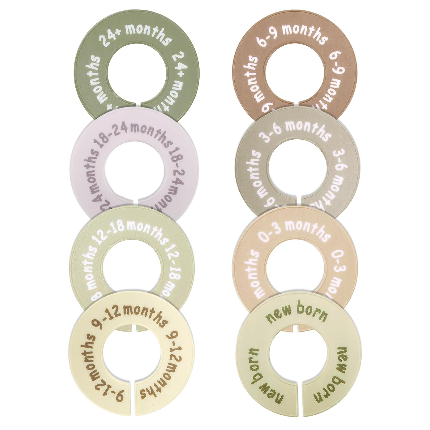 8pcs Baby Closet Dividers, Plastic Baby Closet Organizer Double-Sided Design Nursery Clothes Dividers for Newborn to 24 Month Kid