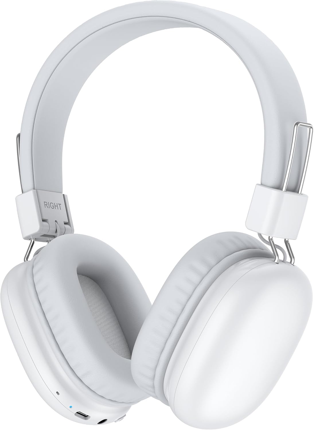 awatrue Kids Bluetooth Headphones, Over-Ear Wireless Headphones with Microphone, Safe-Volume 85dBA, Bluetooth 5.4, Foldable Lightweight and Comfortable, 50H Playtime, USB-C Charging, White