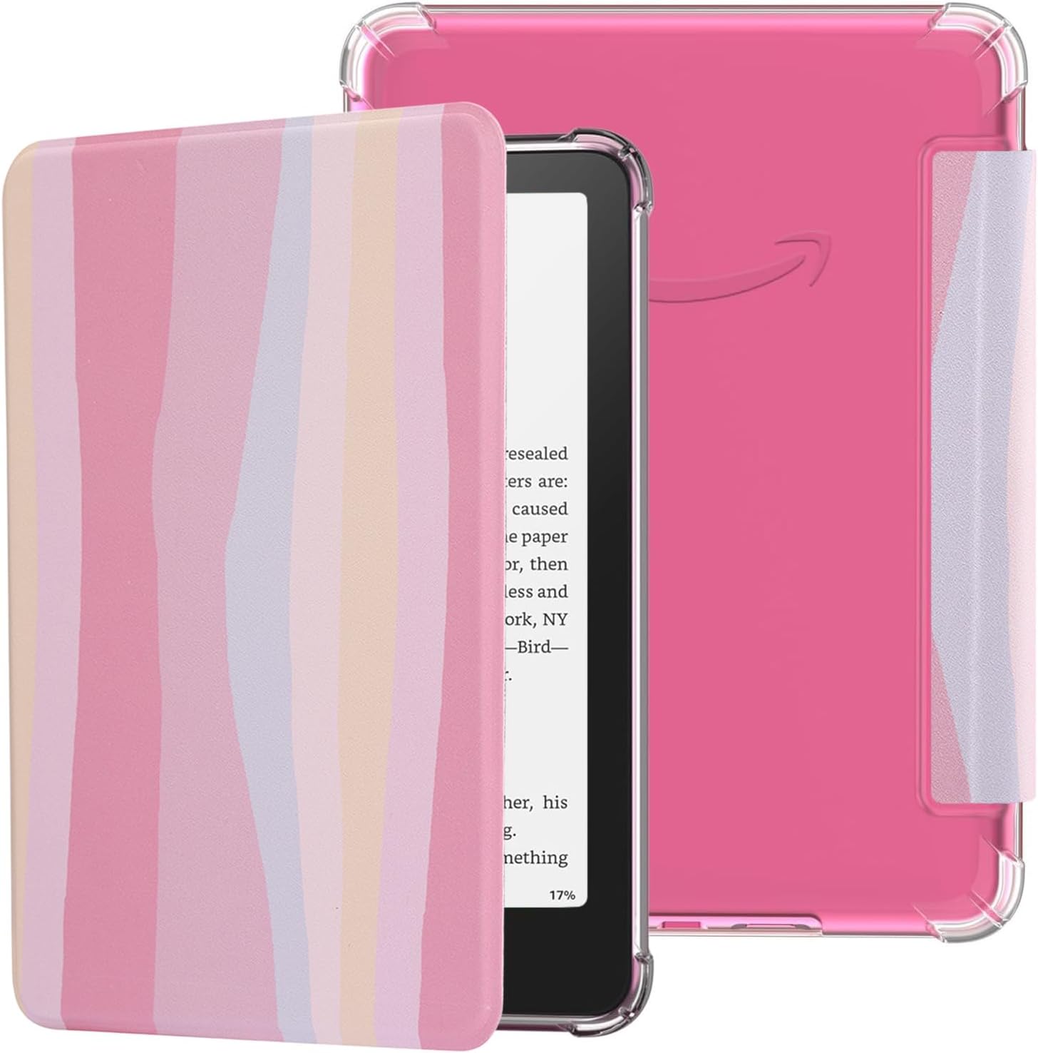Case for 7″ Kindle Paperwhite 12th Generation and Kindle Colorsoft Signature/Kids Edition 2024 Released – Lightweight Durable PU Leather Cover and Clear Soft TPU Back Cover with Auto Wake/Sleep