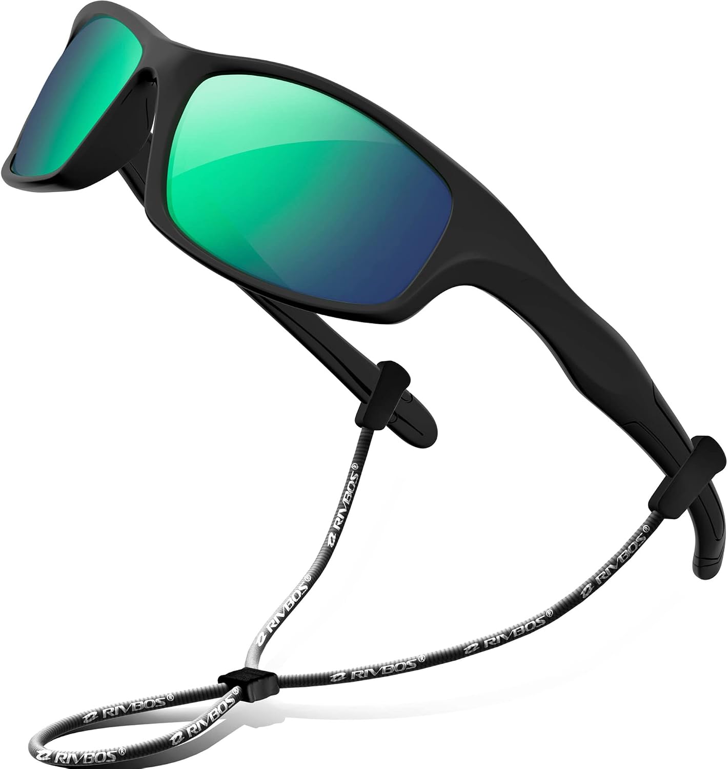 RIVBOS Kids Sunglasses Polarized UV Protection Flexible Rubber Glasses Shades with Strap for Boys Girls RBK037