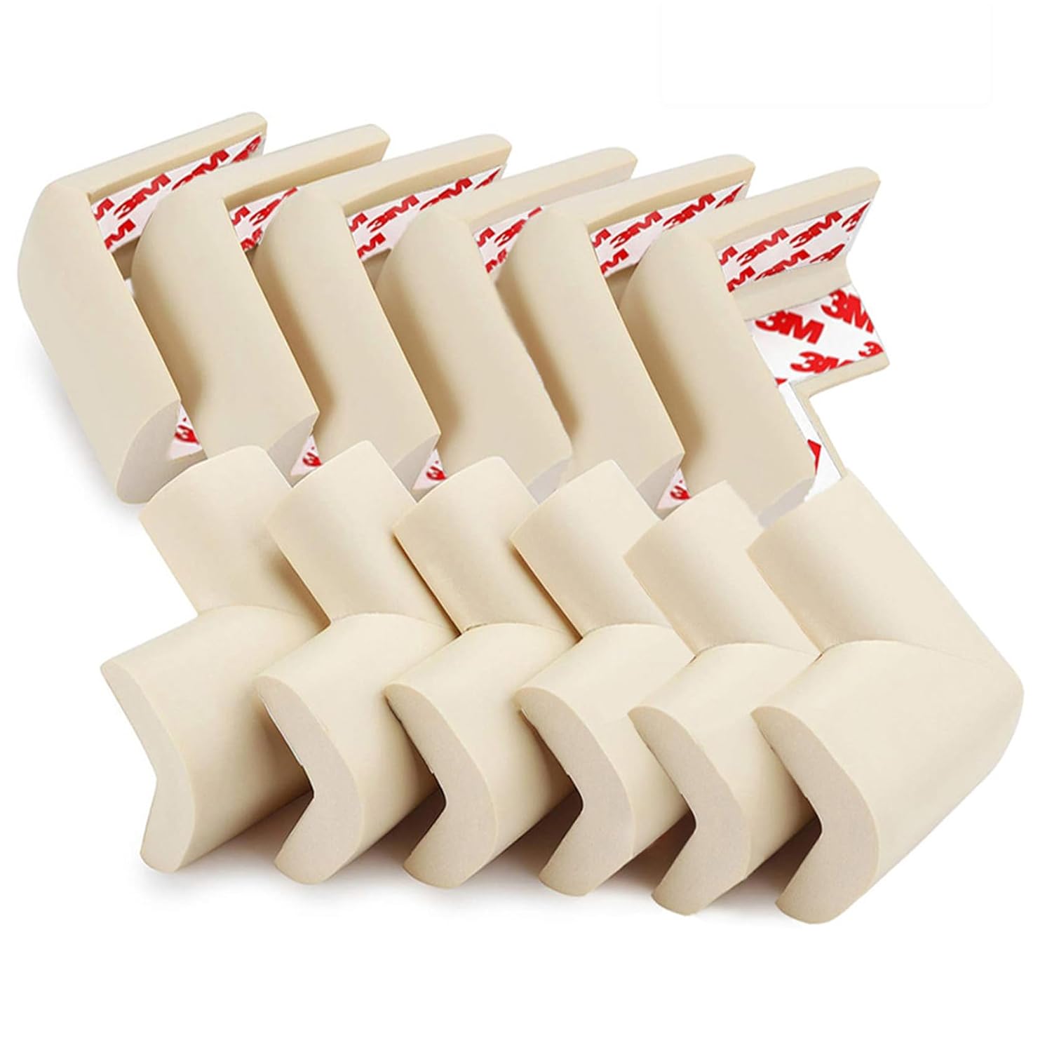 12 Pack Soft Corner Protector Baby Proofing Edge & Corner Guards, Furniture Safety Bumper for Table, Fireplace, Stair, Cabinet, (Beige)