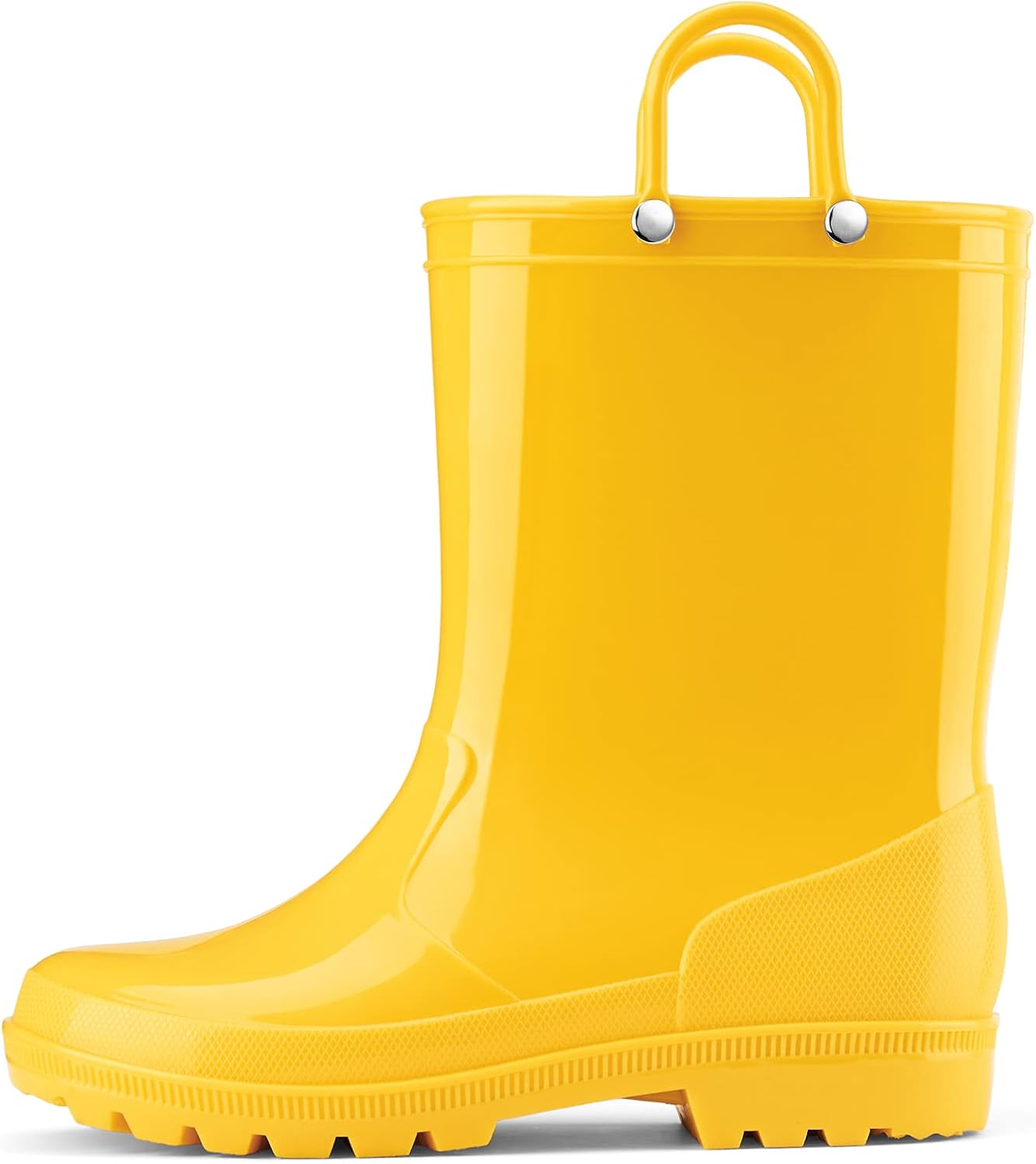 HISEA Kids Rain Boots for Toddlers Boys Girls, Waterproof Rubber Rain Shoes with Easy-On Handles, Seamless PVC Rainboots Anti-Slip Outdoor Mud Boots, Solid Colors & Sparkly Glitter Gradient Styles (Toddler/Little Kid/Big Kid)