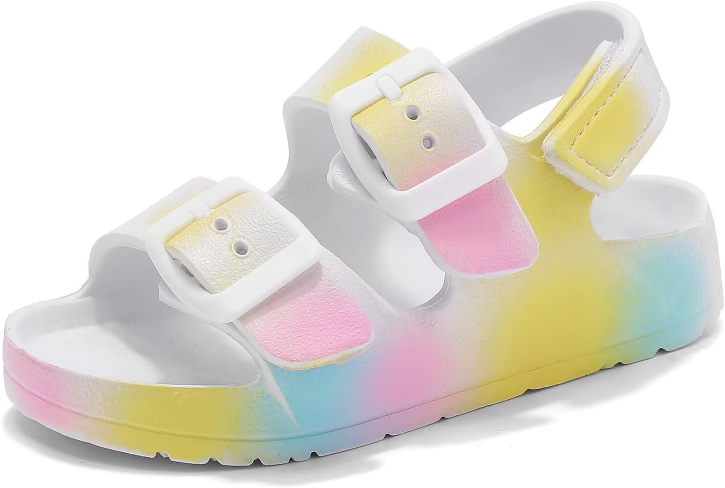 Toddler Girls Boys Sandals Adjustable Buckle EVA Slipper Sandals With Hook Loop Back Strap
