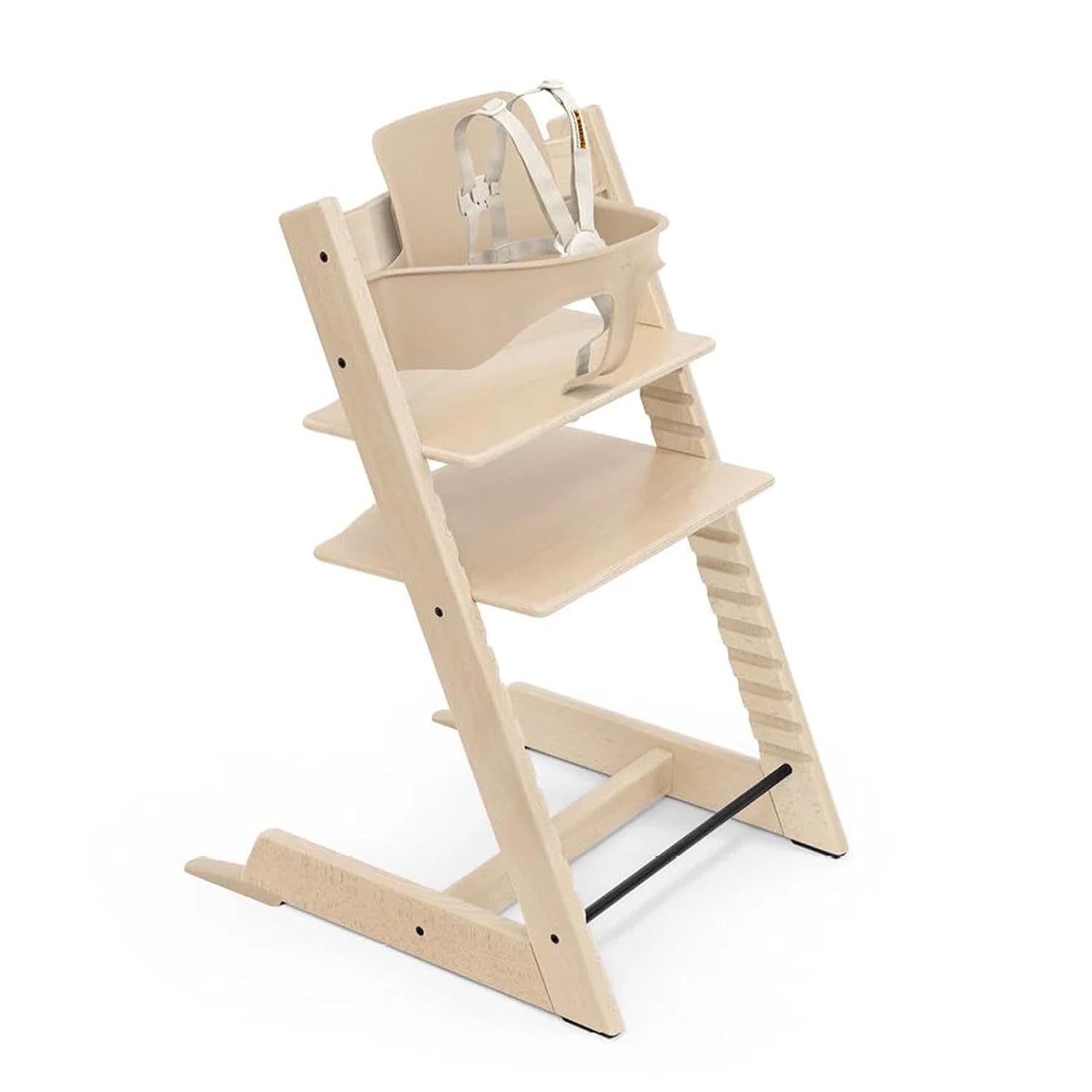 Stokke Tripp Trapp High Chair 2, Natural – Includes Chair + Baby Set with Removable Harness for Children 6-36 Months – Adjustable, Ergonomic & Easy to Clean