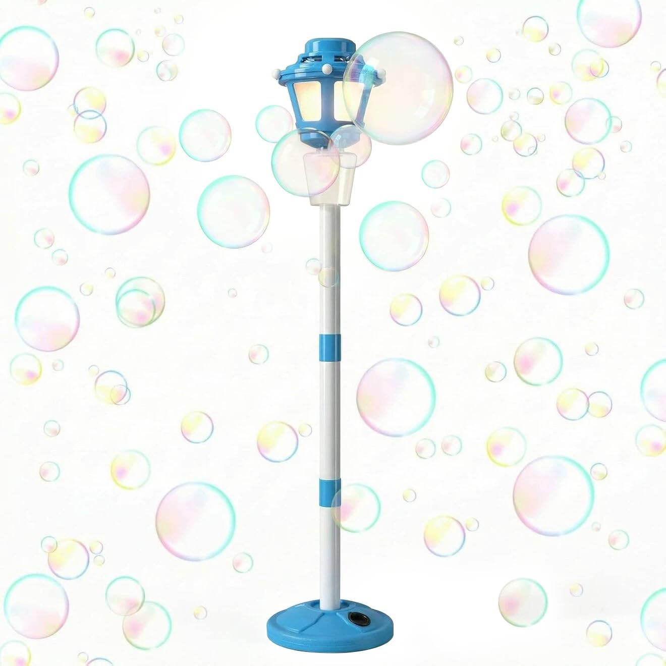 Bubble Machine with Light for Outdoor, Automatic Bubbles Blower Maker for Kids & Adults, Bubble Blower and Wand Toy, Battery Bubbles Blower Machine for Wedding Birthday Party