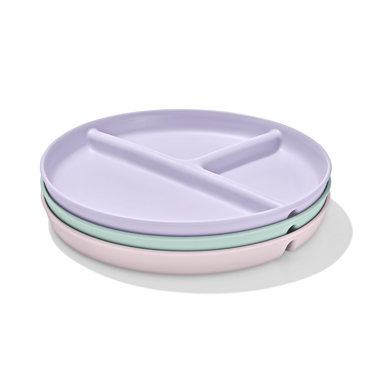 OXO Tot Stackable Divided Plates Set – 3pk – Light