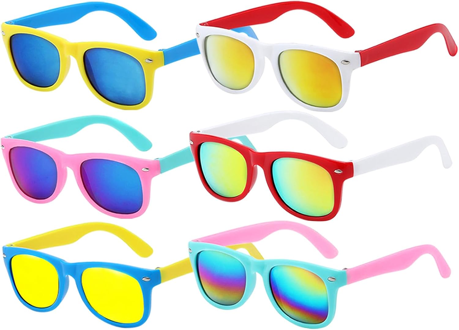GoodUping 6 Pack Kids Sunglasses Bulk with UV Protection, Kids sunglasses Party Favors for Boys and Girls Ages 3-6, Essential Party Supplies for Summer Outdoor Activities