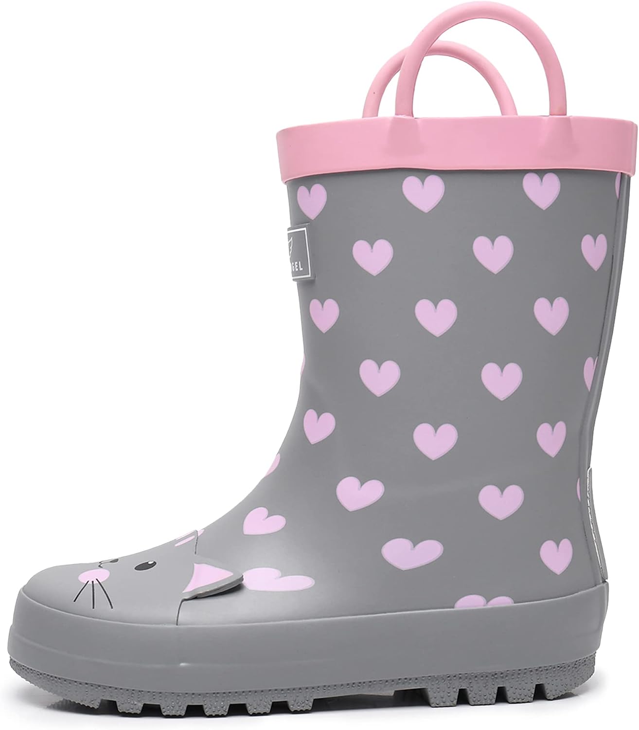 RAINANGEL Toddler Rain Boots with Easy-On Handles, Waterproof Kids Rain Boots for Girls & Boys, Fun Printed & Colors Unisex-Child Outdoor Boots