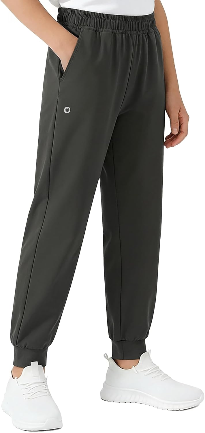 PATPAT Boys Athletic Pants Quick Dry Ultra-Soft Lightweight Joggers with Pockets & Inner Drawcord for Sports Uniform