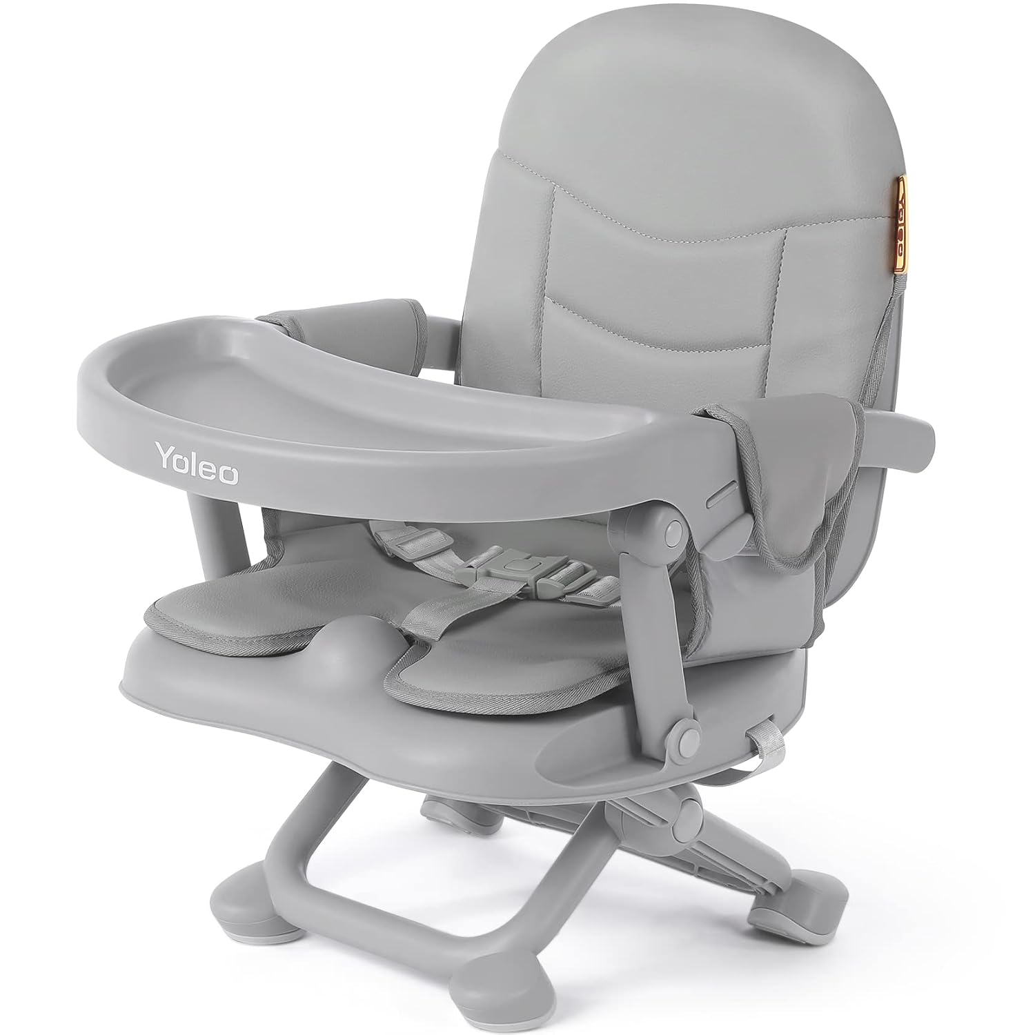 YOLEO Baby High Chair Booster Seat for Dining Table, Foldable High Chairs with Adjustable Heights, Travel Booster Seat with Removable Tray