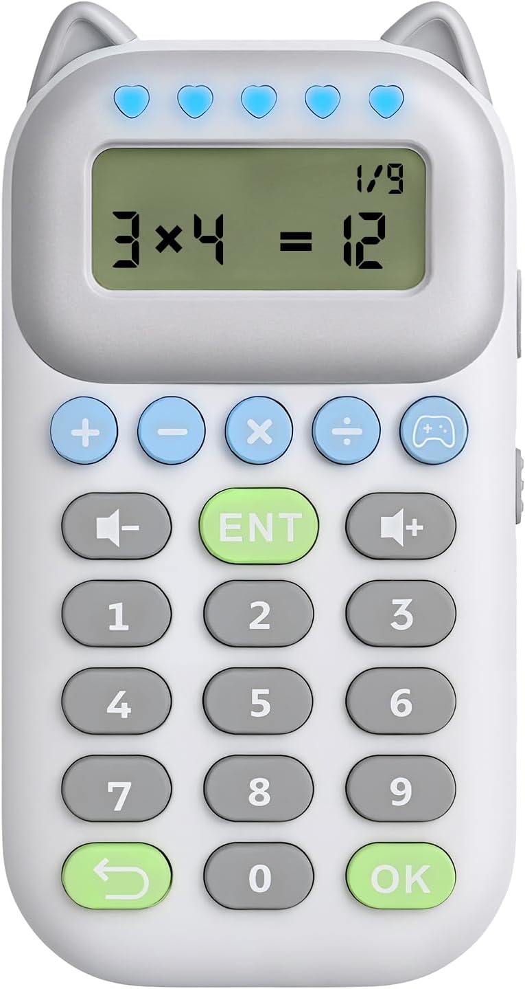 Umimile Math Games for Kids Ages 4-12 – Portable Math Toy with 4 Fun Modes, Rechargeable, Travel-Friendly – 50,000+ Addition, Subtraction, Multiplication, Division Questions