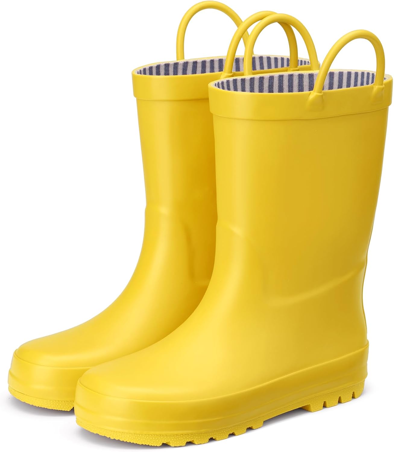HISEA Rubber Rain Boots for Toddlers and Kids Boys Girls – Lightweight Waterproof Rain Shoes with Easy-On Pull Handles, Non-Slip