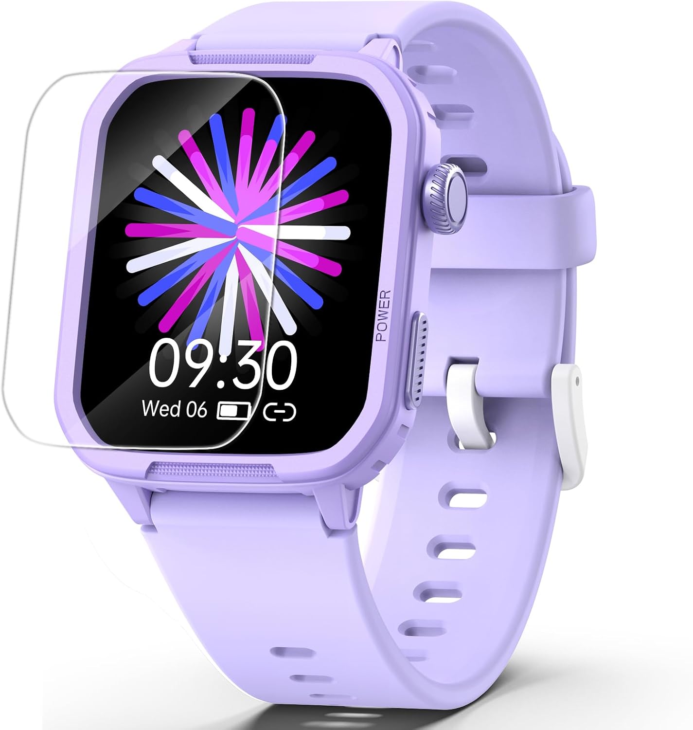 Kids Smart Watch for Boy Girl, Kids Watches with 19 Sport Modes, Heart Rate, Sleep Monitor, Pedometer, Alarm Clock, IP68 Waterproof Fitness Tracker, Gift for 6-16 Year Old Boys Girls Toys (Purple)