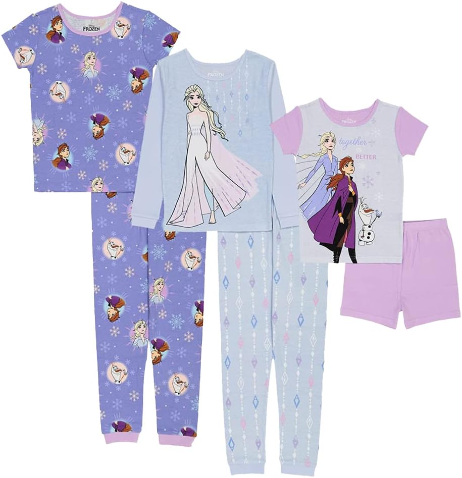 Disney Unisex Kids’ 6-piece Snug-fit Cotton Matching Comfortable Pajama Set, Soft & Cute for Kids