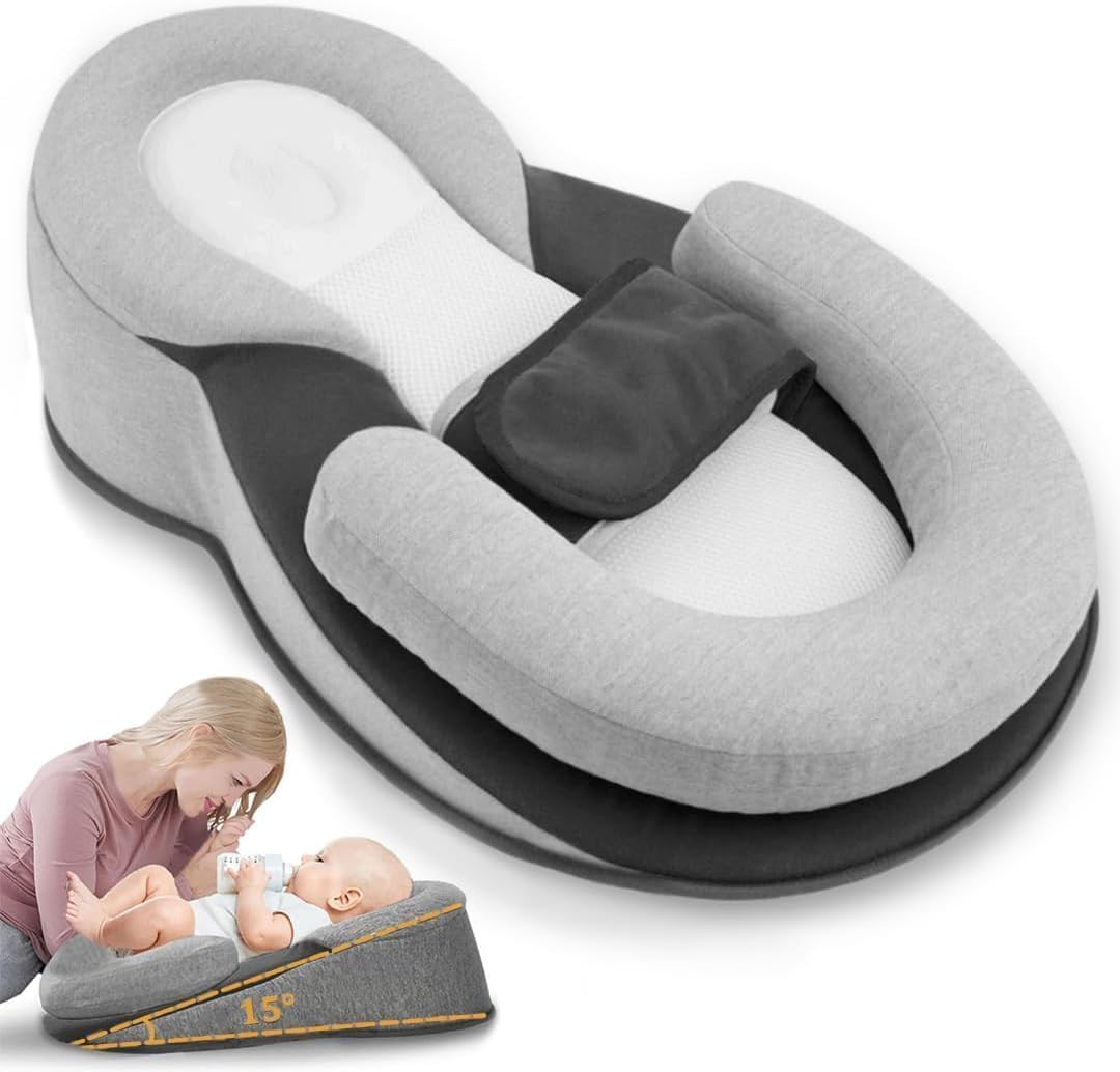 Baby Feeding Pillow for Infant Support Cushion Lounger Reflux Pillow, Bottle Feeding Wedge Pillow for Newborn
