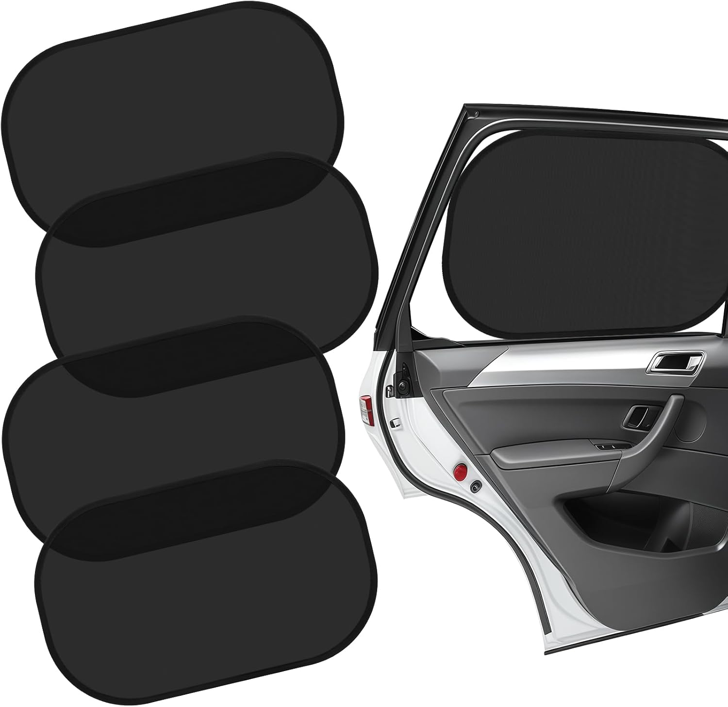 Car Window Shades for Baby (4 Pack), 19.6 x 12 Sun Shades for Side Windows, Foldable Car Shades for Child, Adsorption Window Covers from Glare and UV Rays