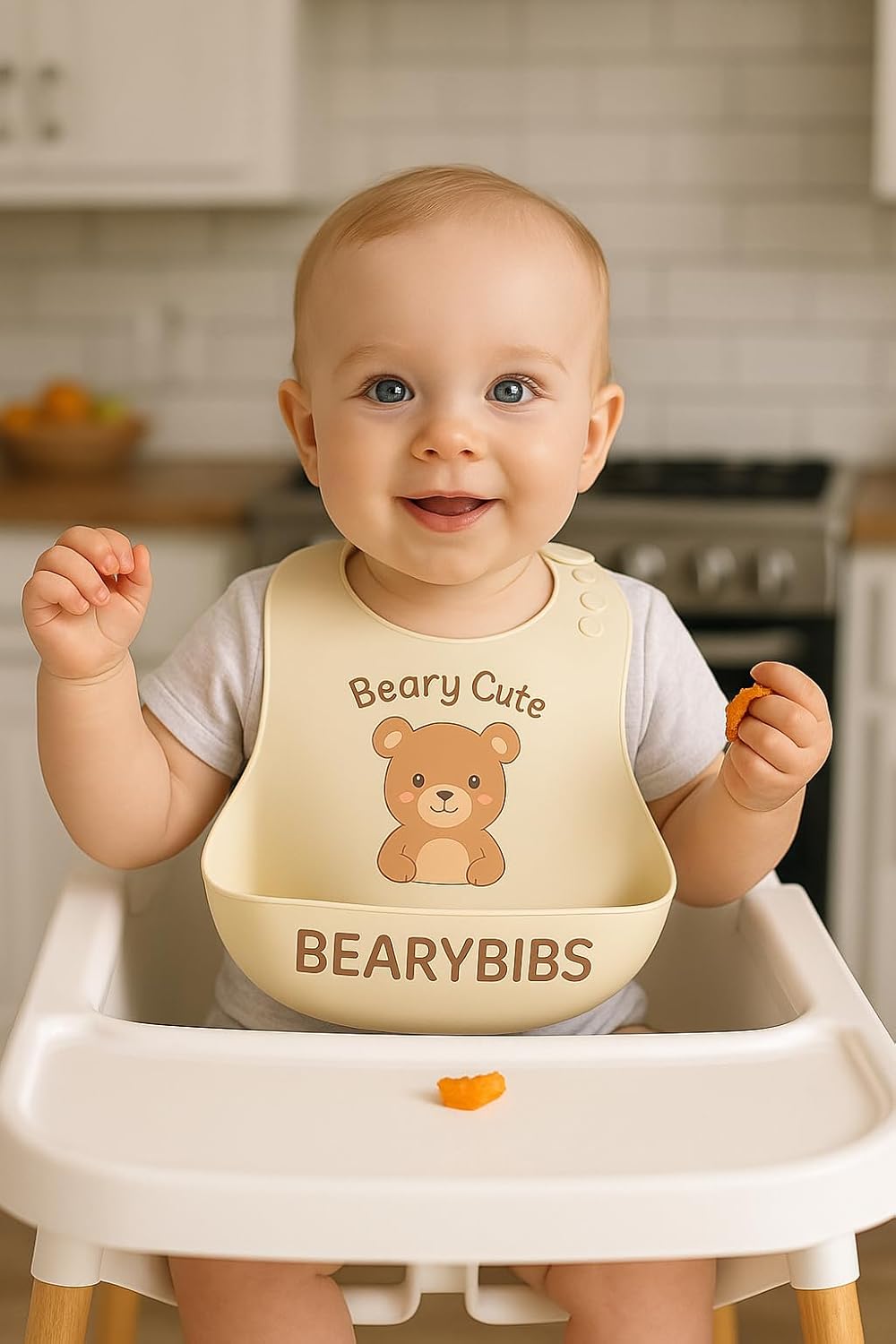 Premium Silicone Baby Bib, Waterproof Food Catcher, BPA-Free, 6M+, Soft and Adjustable