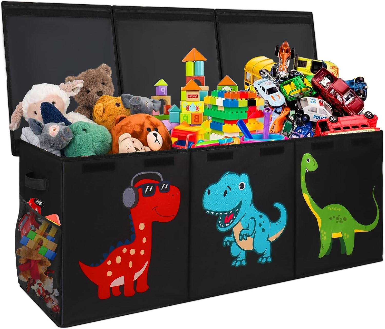 Mabahoo Extra Large Toy Box, Collapsible Toy Storage Organizer with Lids, Cute Toy Storage Chest for Kids Boys Girls, 40″ x 16″ x 16″ Bin Box for Living Room, Playroom, Bedroom, Nursery