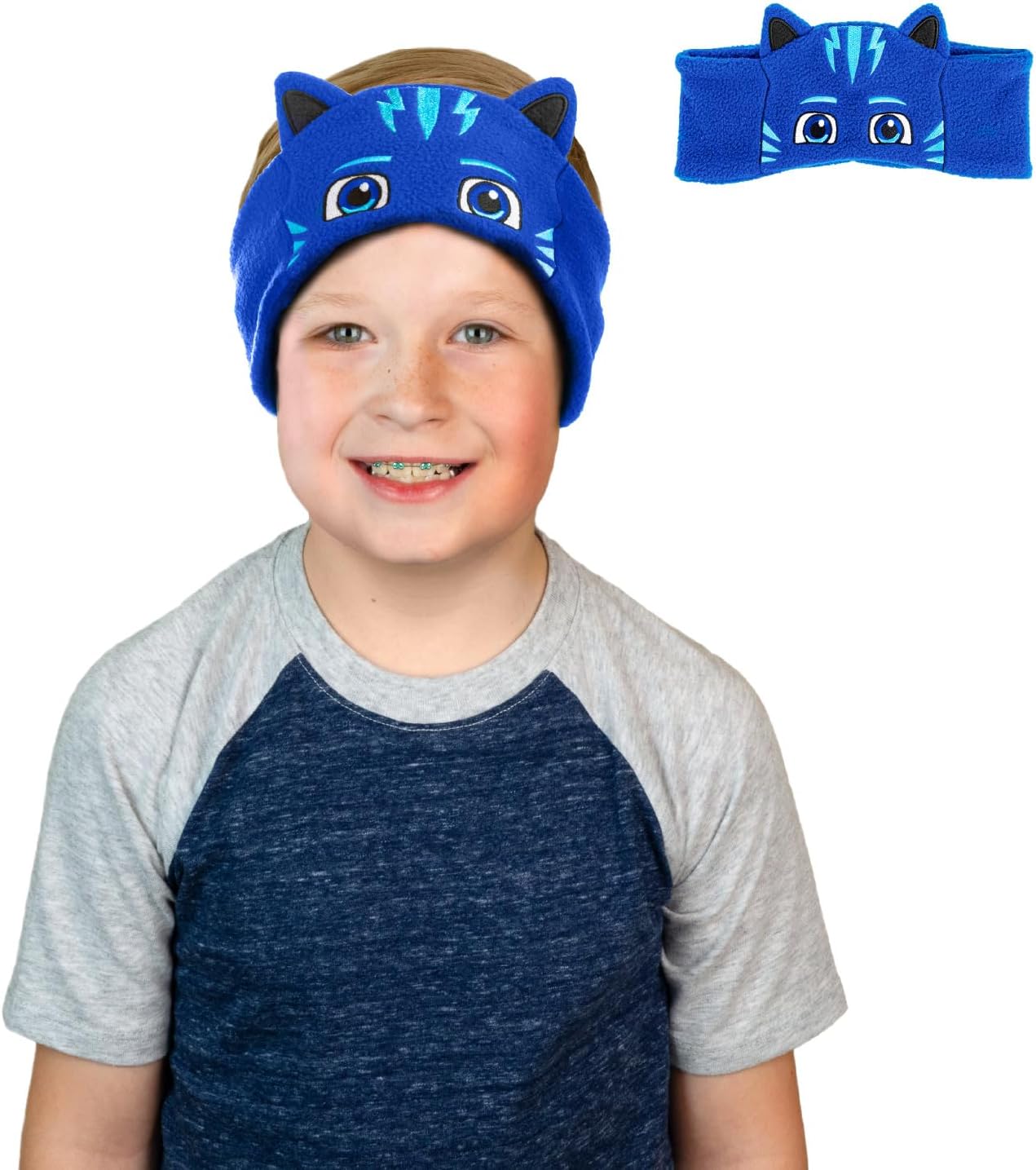 CozyPhones PJ Masks Catboy Kids Headphones Over The Ear Headband Headphones – Volume Limited with Thin Speakers & Soft Fleece Headband
