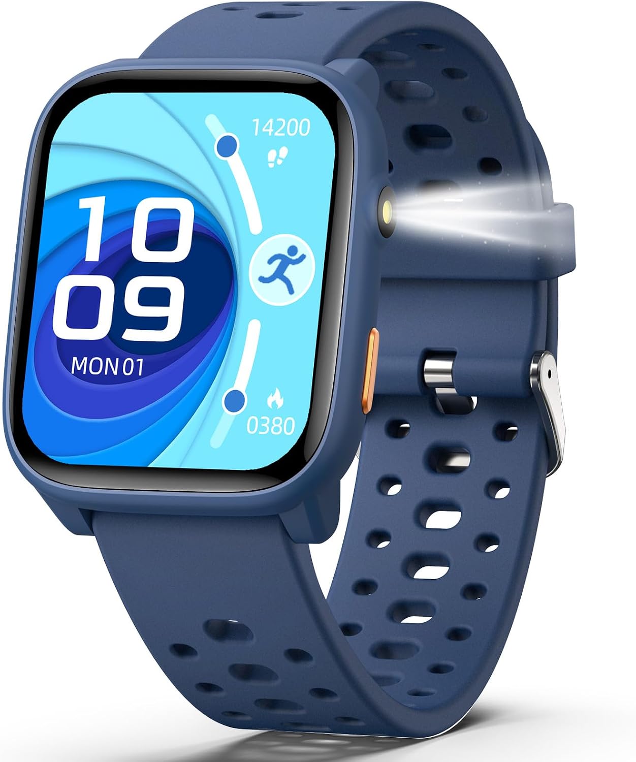 Smart Watch for Kids with 12 Puzzle Games, 1.83″ Fitness Tracker Watch Heart Rate Sleep Monitor, Pedometer, Alarm Clock, Flashlight, Gift for 6-12 Year Old Boys Girls