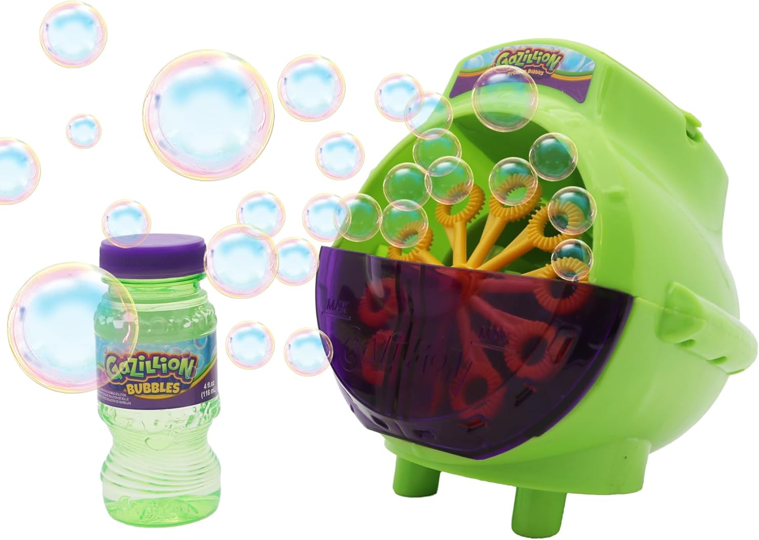 Gazillion Bubbles, Hurricane Bubble Making Machine – Portable Bubble Maker – Instant Bubble Creation – Outdoor Toy for Kids – 4 oz. Bubble Solution Included – Ages 3+