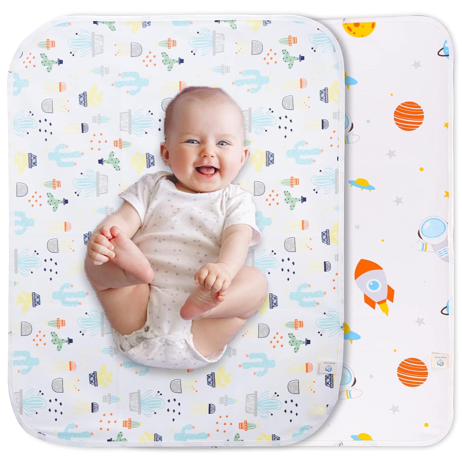 Baby Changing Pad Changing Table Pads Waterproof Large Size 37.5×27.5 Inch Portable Diaper Changing mat Liners Reusable Washable Mattress Protector for Girls & Boys 2 Pack