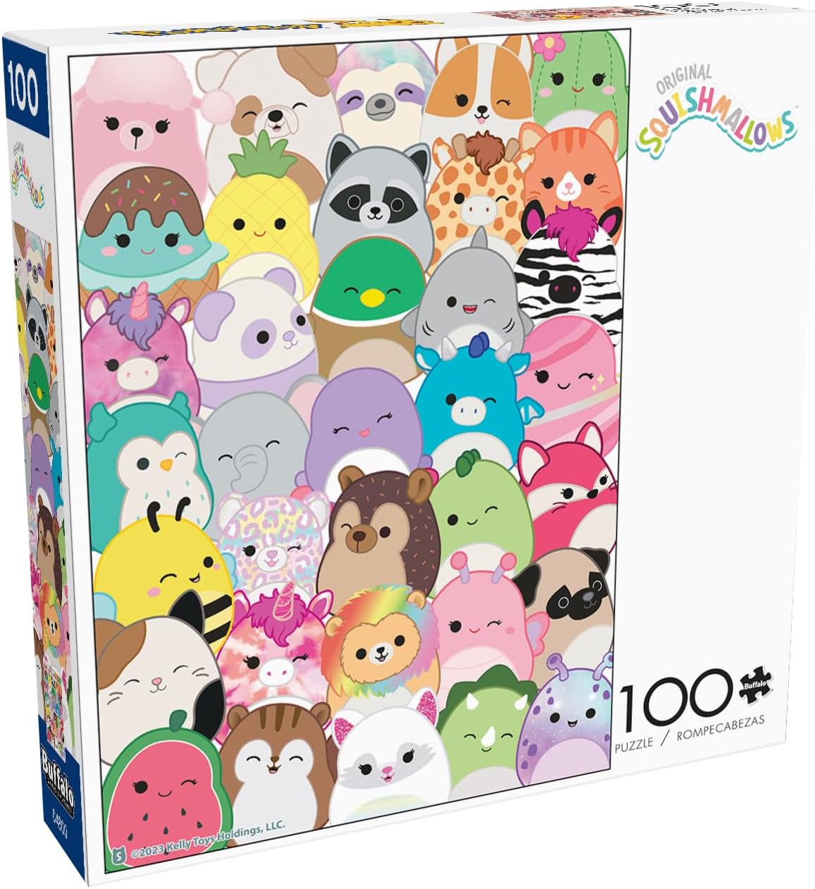 Buffalo Games – Squishmallows Buddies 100 Piece Jigsaw Puzzle, Family Puzzle Ages 6+, Made in USA, Recycled Premium Board, Full-Color Poster