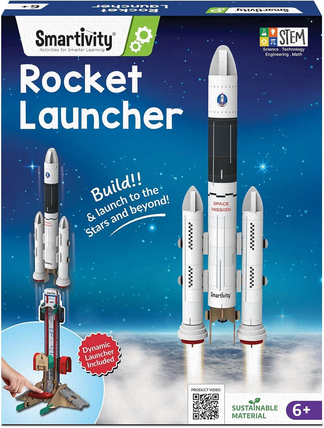 Smartivity DIY Rocket Launcher STEM Kit for Kids | 2025 Parents Choice Award Winner | Build Your Own Rocket & Launch it 10 Feet | Science Toy | Gift for Boys & Girls 6 7 8 9 10 11 12 Years Old