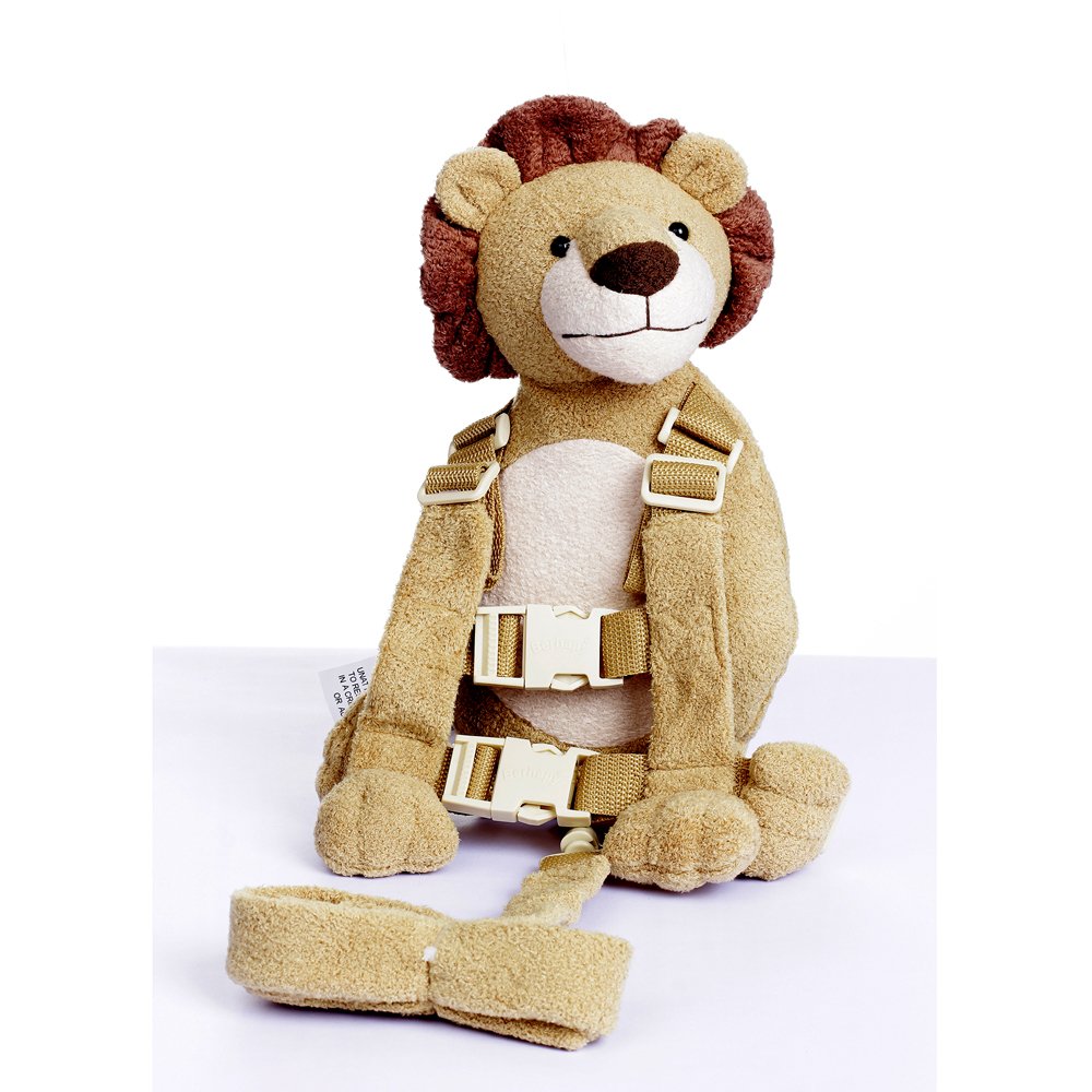 2 in 1 Lion Toddler Safety Harness Backpack Children’s Walking Leash Strap（Yellow）
