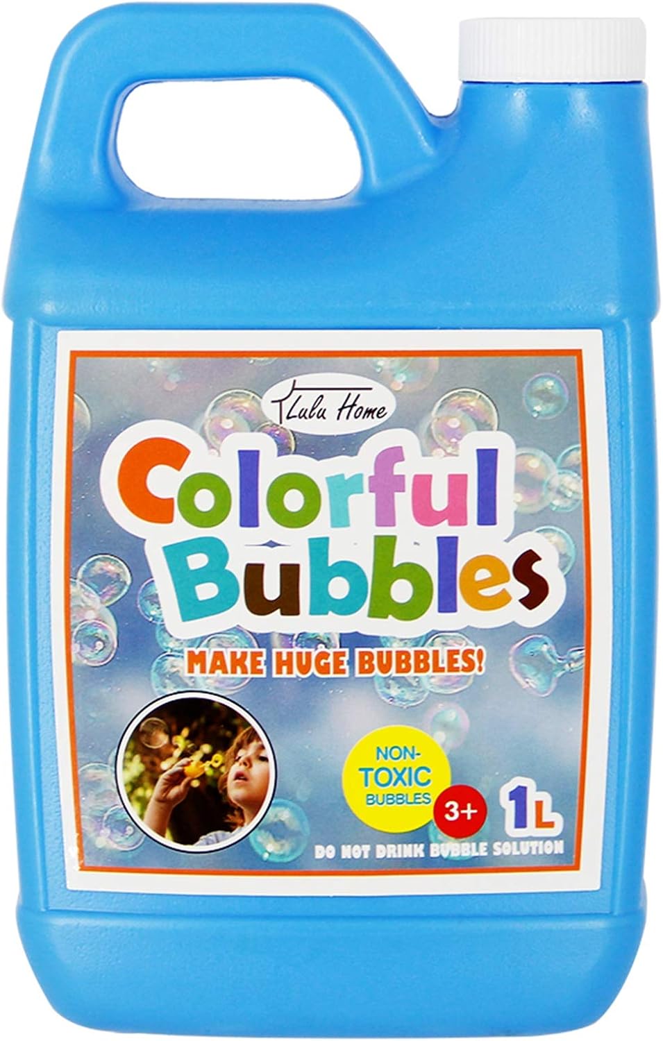 Lulu Home 33.8 OZ/1 L Concentrated Bubble Solution, Refill for Bubble Machines, Giant Wands, and Blowers – Up to 2.5 Gallons for Kids’ Birthday Parties