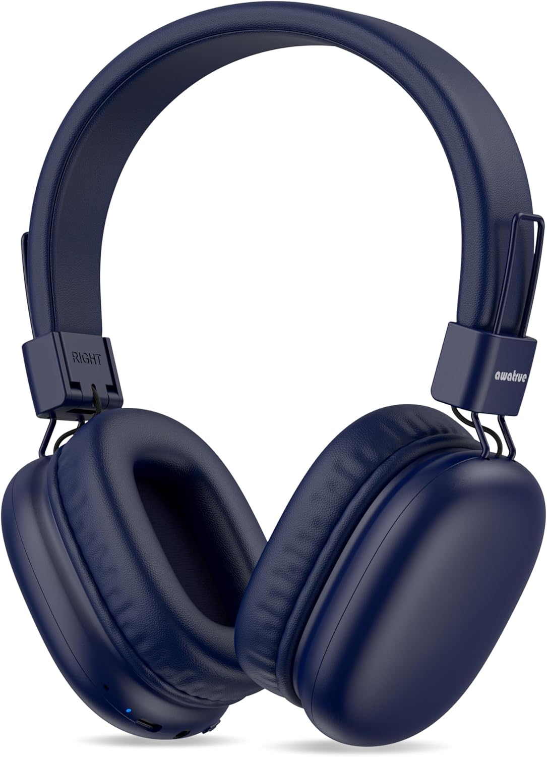 awatrue Kids Bluetooth Headphones, Over-Ear Wireless Headphones with Microphone, Safe-Volume 85dBA, Bluetooth 5.4, Foldable Lightweight and Comfortable, 50H Playtime, USB-C Charging, Blue
