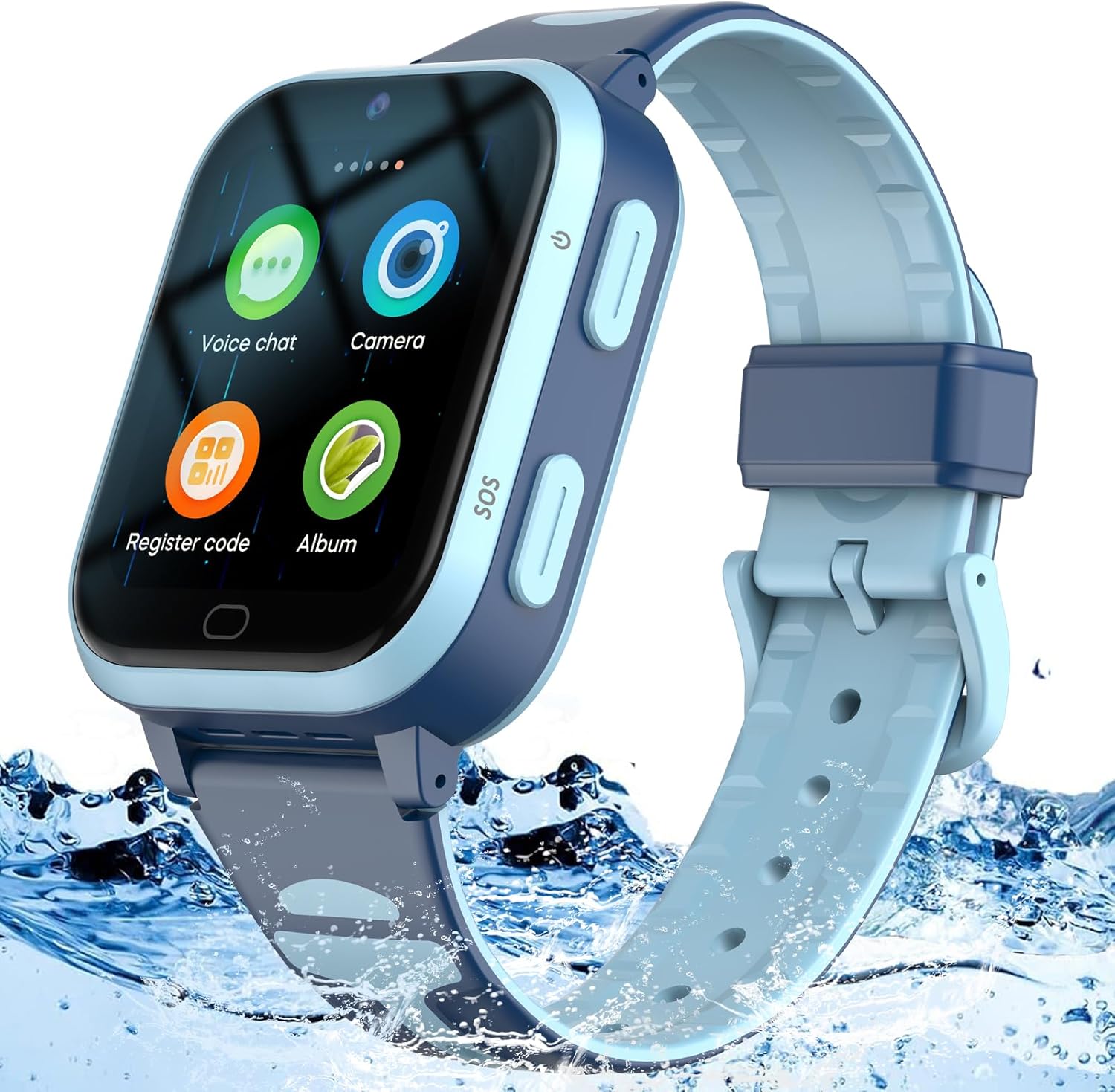 4G GPS Smart Watch for Kids WhatsApp Line Video Phone Call and Text Voice Chat SOS Alarm Message Anti-Lost Real-time Tracker Pedometer Silent Mode Camera TikTok Facebook Global Version Age 3-15 Gift