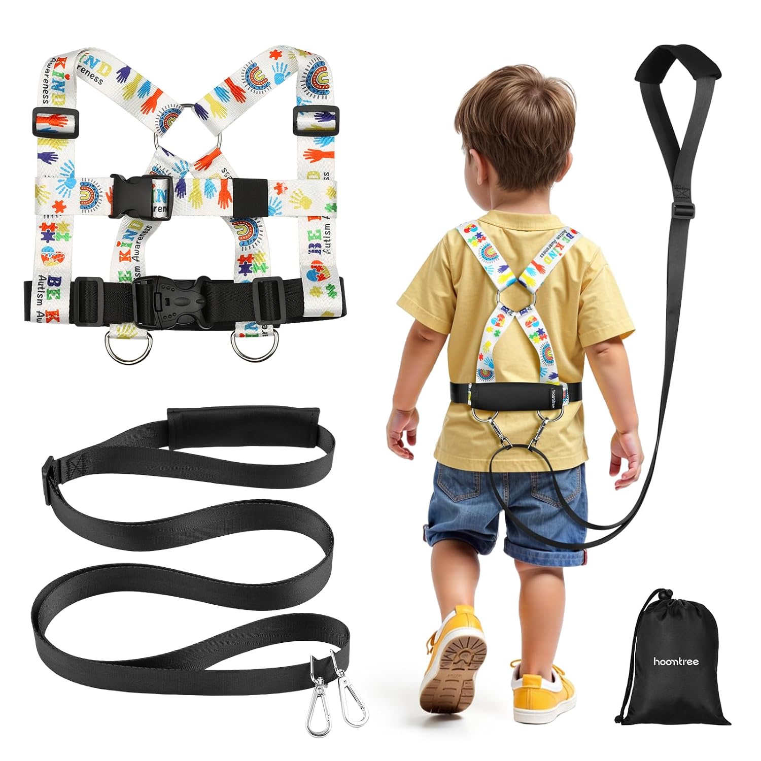 Safety Walking Harness and Leash for Autism & Special Needs Kids Ages 3-6 with Easy-Adjust Tether + Emergency Grab Handle for Wandering Prevention & Calm Outdoor Adventures