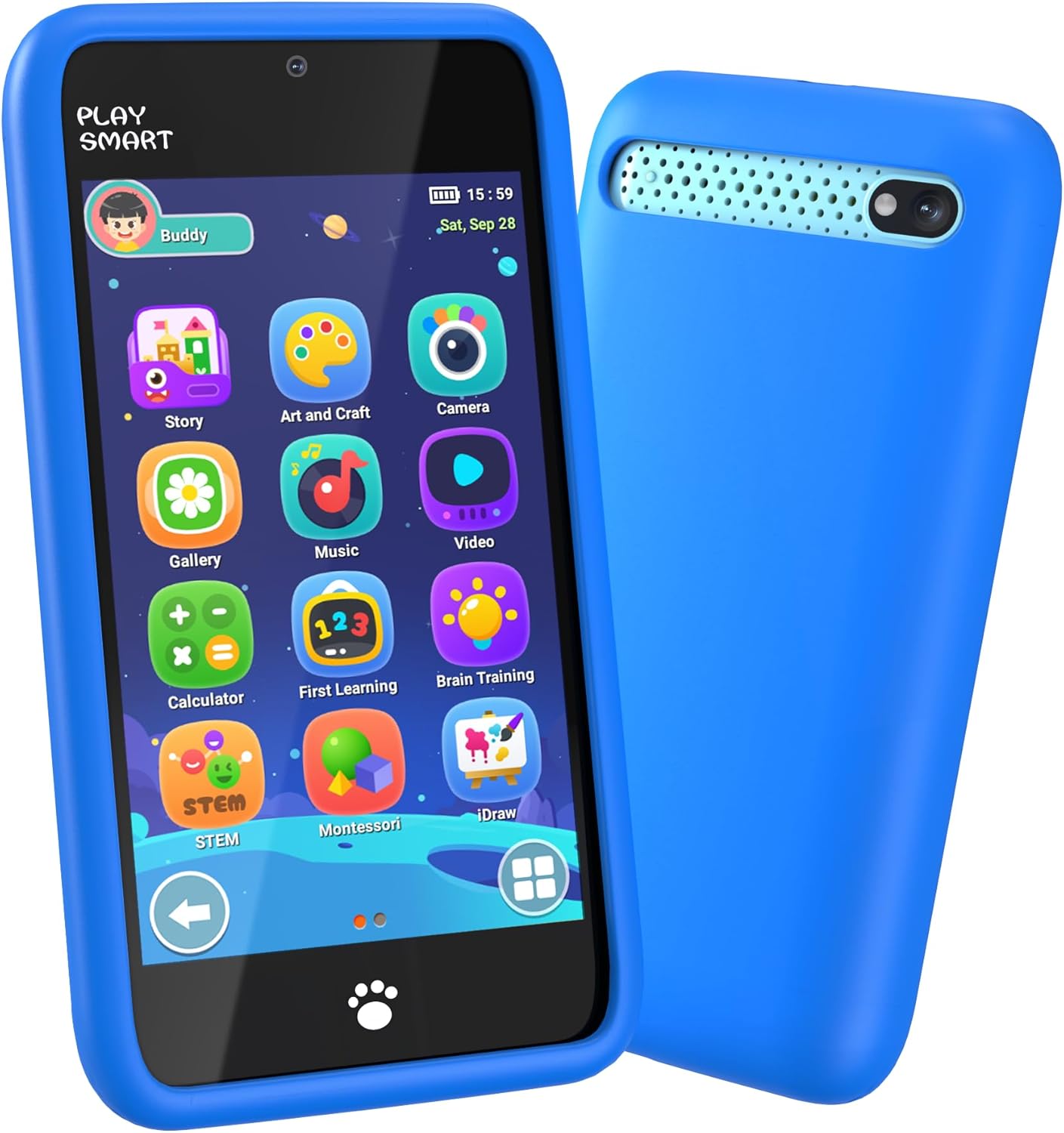 MOMILLA Kids Toys Smart Phone, 3.97″ Touchscreen 16GB Kids Phone, Dual Cameras w/ 45+ Stickers, 220+ Games Toddler Cell Phones, Learning Toys Birthday Gifts for Boys Girls Age 3 4 5 6 7 8 9 Year Old