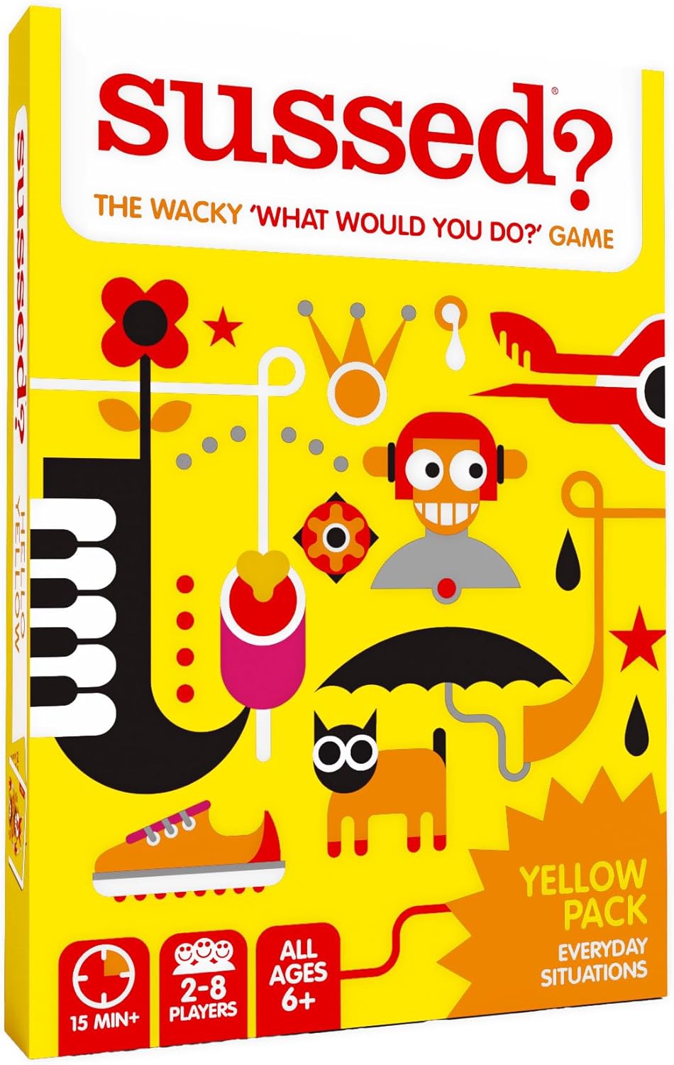 SUSSED The Wacky ‘What Would You Do’ Social Card Game – Fun & Easy for Kids – Family Travel Game for Road Trips & Car Journeys – Ages 6 & Up – Yellow Deck