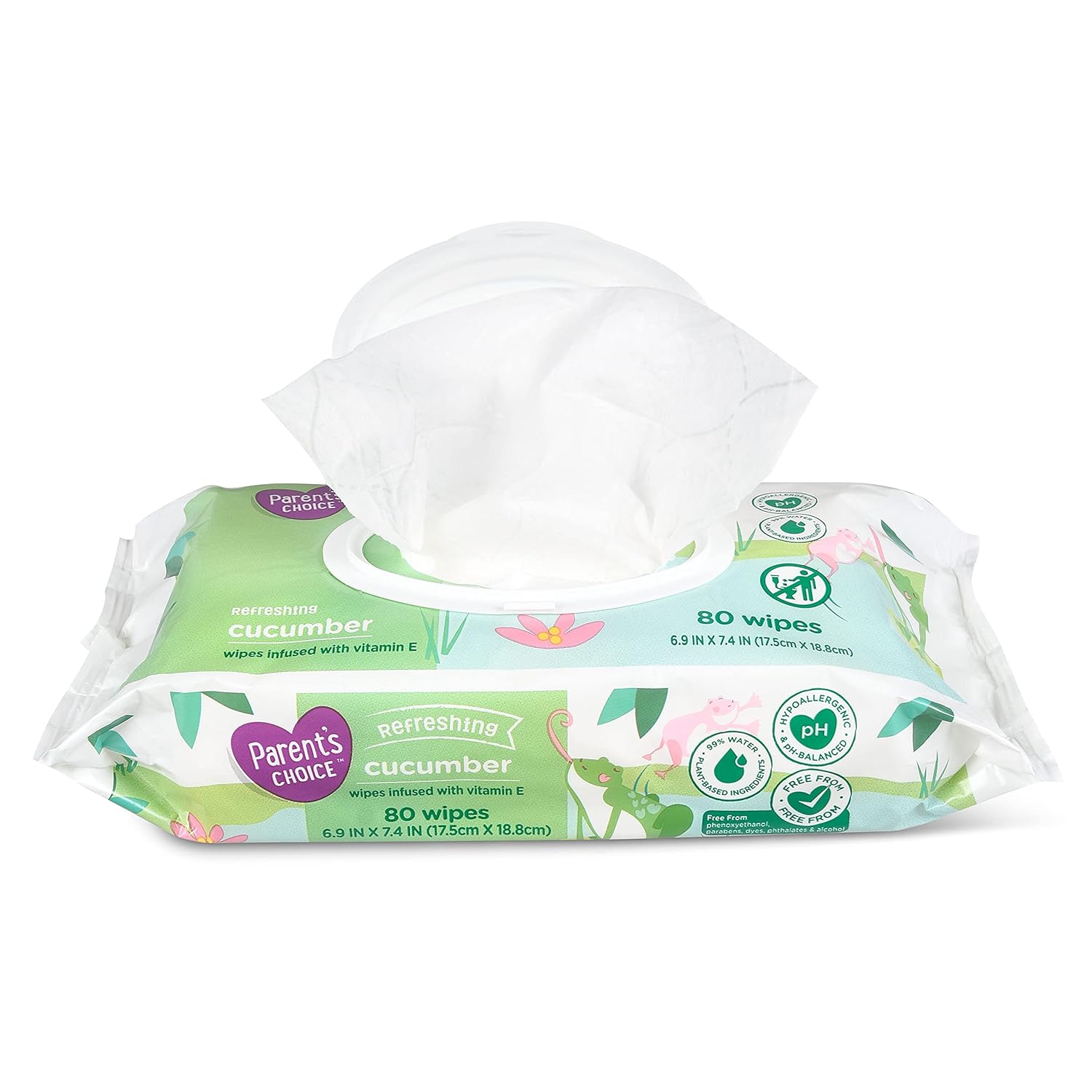 Parent’s Choice Refreshing Cucumber Scent Baby Wet Wipes Infused with Vitamin E and Aloe, 240 Count (Value Pack Includes 3 80-Count Packages) – 1 Pack