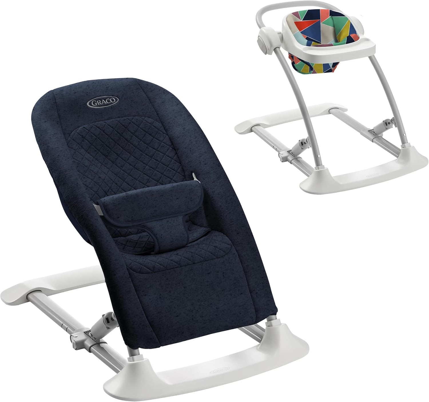 Graco® Jumpstart 4-in-1 Adjustable Infant Activity Bouncer & Jumper Versatile Baby Swing Floor Seat and Kids Chair with Snack Tray Geo Pop