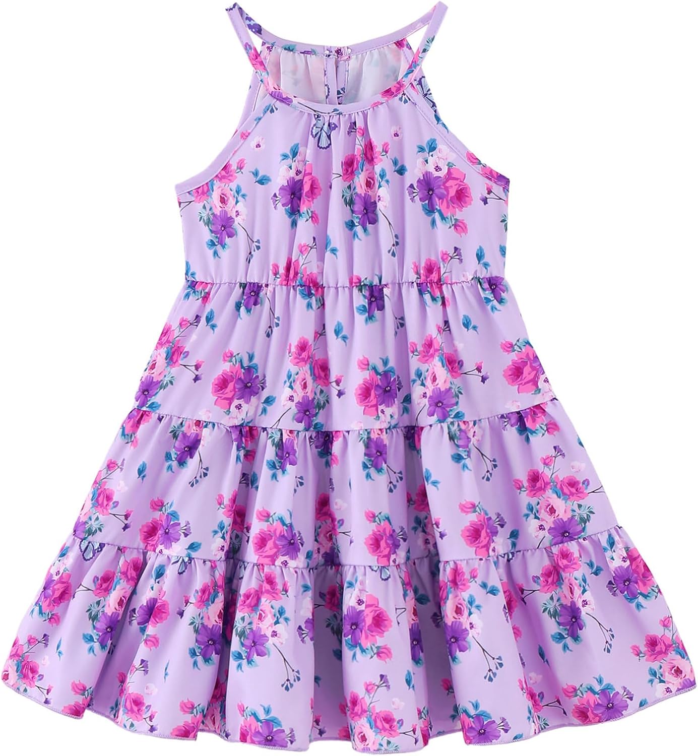 Little Toddler Girls Dress Kids Clothes Girls Halter Floral Boho Dresses Casual Beach Sundress Summer Outfits for Girls