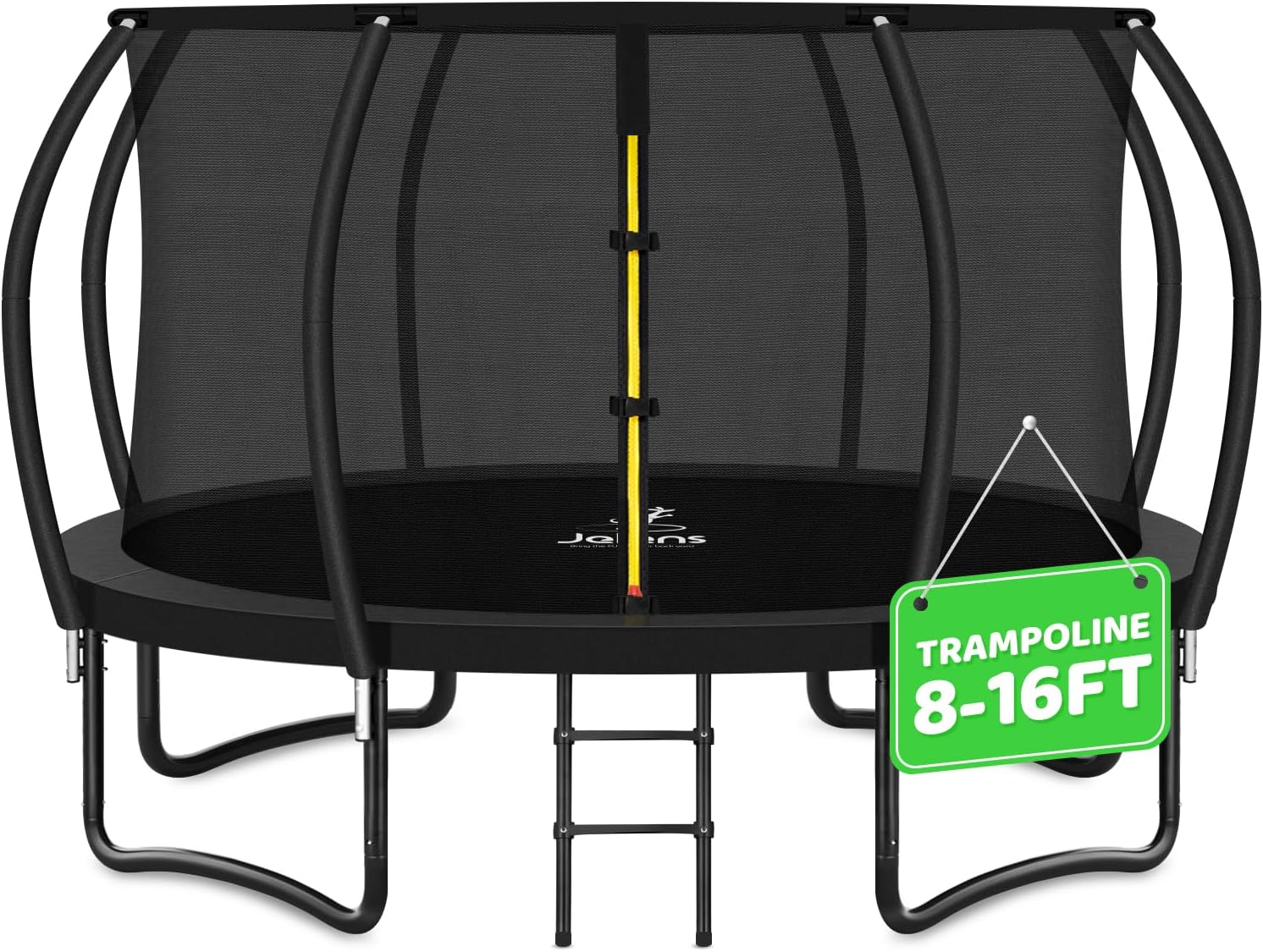 JELENS Trampoline 8FT 10FT 12FT 14FT 15FT 16FT, Recreational Trampolines with Enclosure Net, Outdoor Anti-Rust Trampolines for Kids and Adults, ASTM Approved