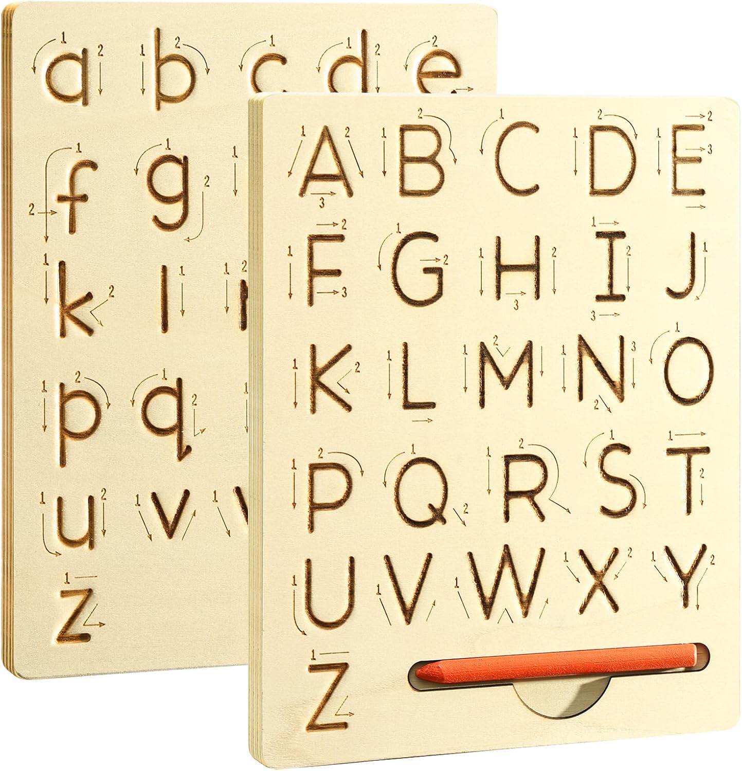 Wooden Letters Practicing Board,Reusable Handwriting Alphabet Tracing Board Double-Sided Toddlers and Preschool Gifts Learning Toys Learning to Write ABC for Kids Ages 3-8