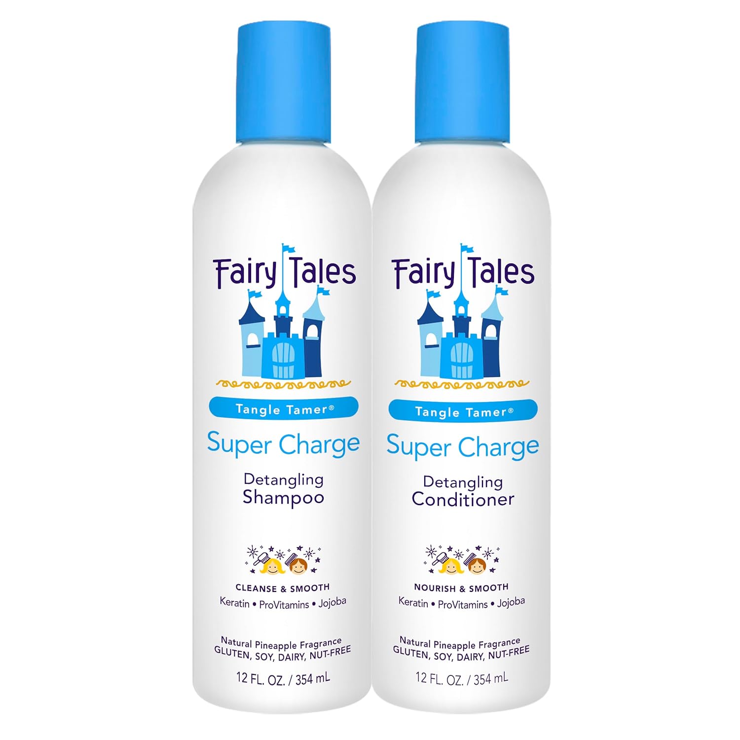 Fairy Tales Tangle Tamer Detangling Shampoo and Conditioner for Kids – Ultra Moisturizing and Anti Frizz Protection – Paraben Free, Sulfate Free – 12 Oz (2 pack)